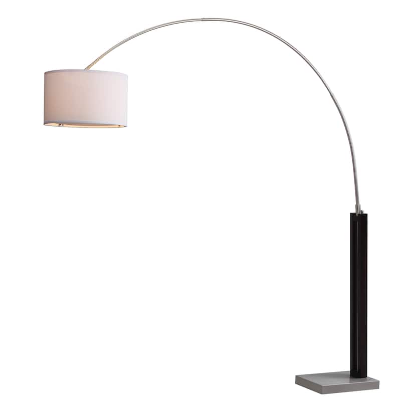 SAFAVIEH Lighting Angelic 83-inch Arc Floor Lamp - 75"x16"x83" - Black/Nickel - 75Wx16Dx83H