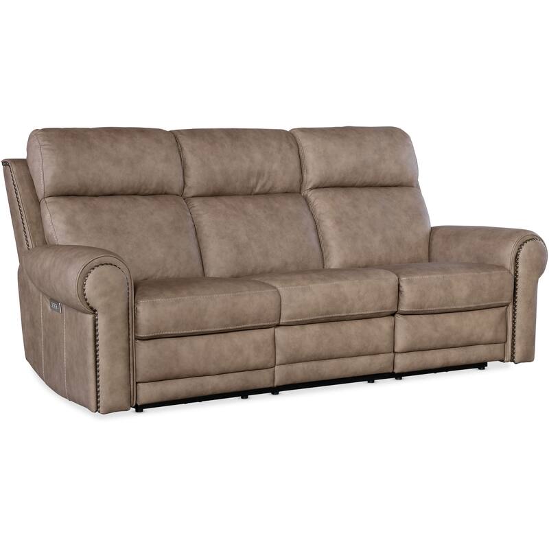 Hooker Furniture SS635-PHZL3 Duncan 91" Wide Leather Standard with - Kalahari Camel