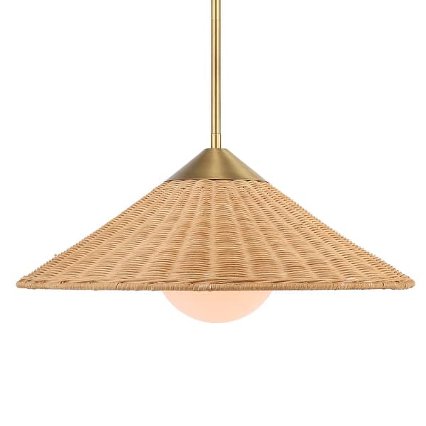 slide 2 of 8, Uttermost Phuvinh 1 Light Rattan Shade Pendant - 10H x 20 Dia in.