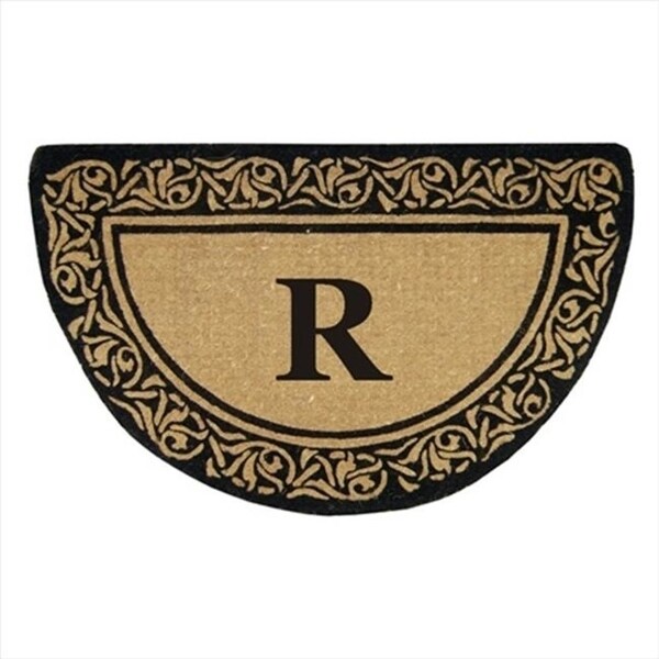 Nedia Home 18017T Acanthus Border 30 x 48 In. Rubber-Coir Doormat - Monogrammed T