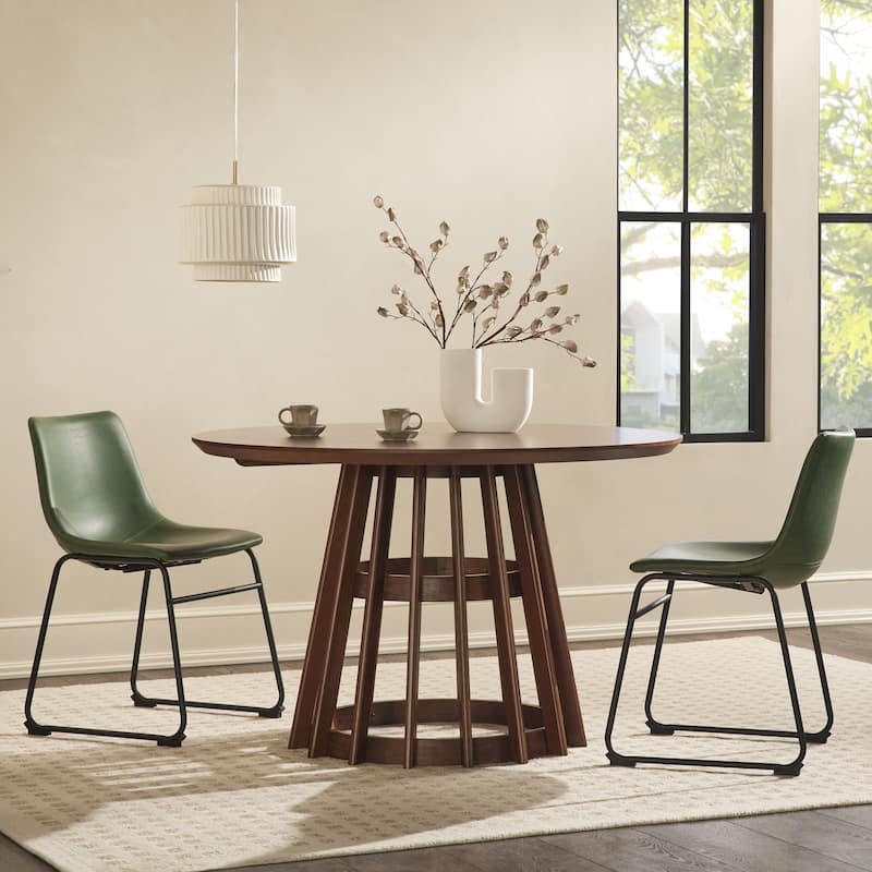 Middlebrook Designs 48 inch Round Slatted Wood Dining Table