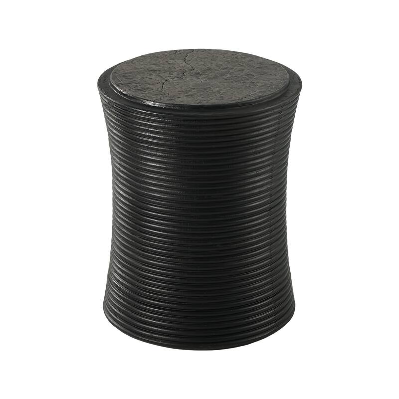 COSIEST Outdoor Black Concrete Side Table