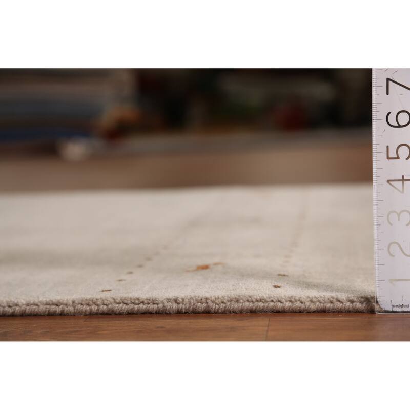 Tribal Gabbeh Indian Rug Handmade Beige Modern Wool Carpet - 4'0" x 5'11"