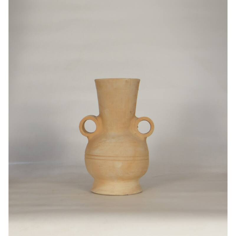 Solid Long Neck Terracotta Vase - 11.5" - Brown