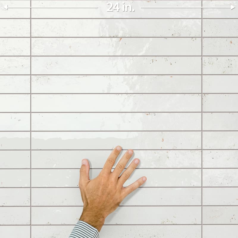 Merola Tile Scottsdale White 1-7/8" x 17-3/4" Porcelain Floor and Wall Tile