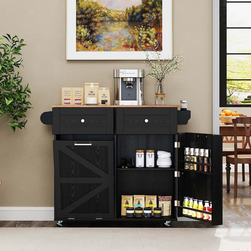 Costway Rolling Kitchen Island Kitchen Island Cart with Drop Leaf - See Details