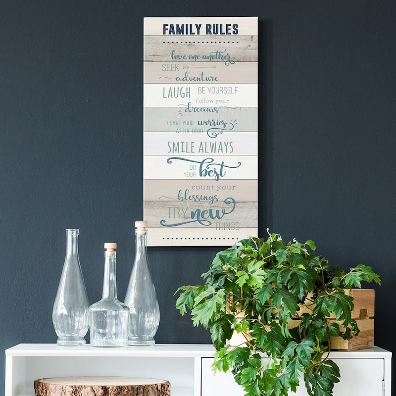 Family Rules- Premium Gallery Wrapped Canvas - Ready to Hang