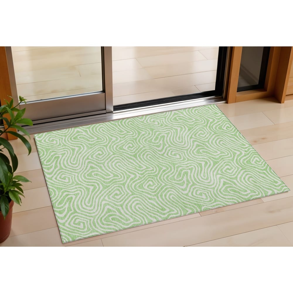 HomeRoots Abstract Transitional Rectangle Outdoor Rug