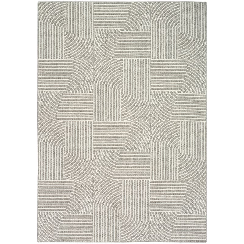 Nourison Textured Home Indoor only Geometric Area Rug - 3' 11" x 5' 11" - Grey/Ivory