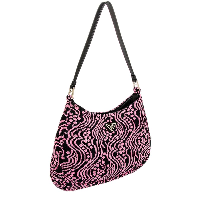 Prada Jacquard Knit Cleo Shoulder Bag
