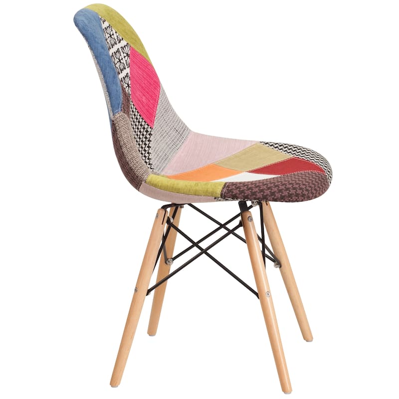 2 Pack Elon Series Fabric Chair with Wooden Legs