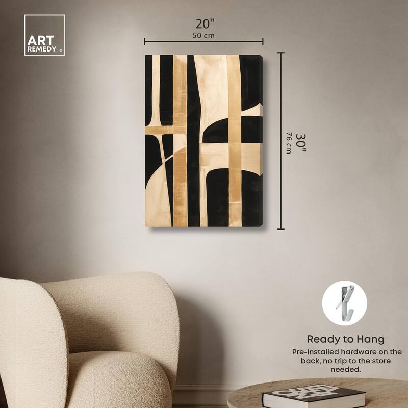 Noir and Gold I Canvas by Art Remedy, Gallery Wrapped