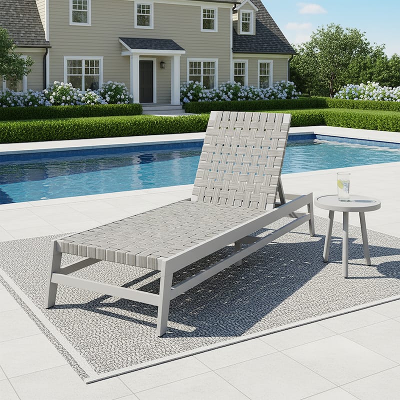 Christopher Knight Home - Benfield Outdoor Acacia Wood and Rope Chaise Lounge - Grey,Light Grey