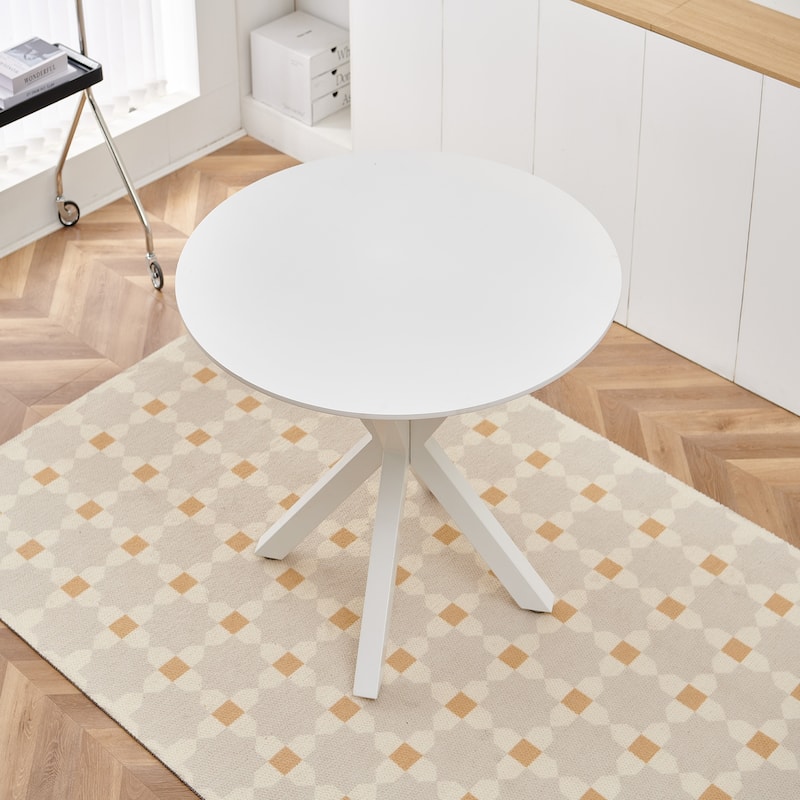 42.1"Round Table Mid-century Dining Table for 4-6 people With Round Mdf Table Top
