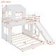 preview thumbnail 40 of 44, Friendly Design Twin Over Full Bunk Bed, Loft Bed with Playhous