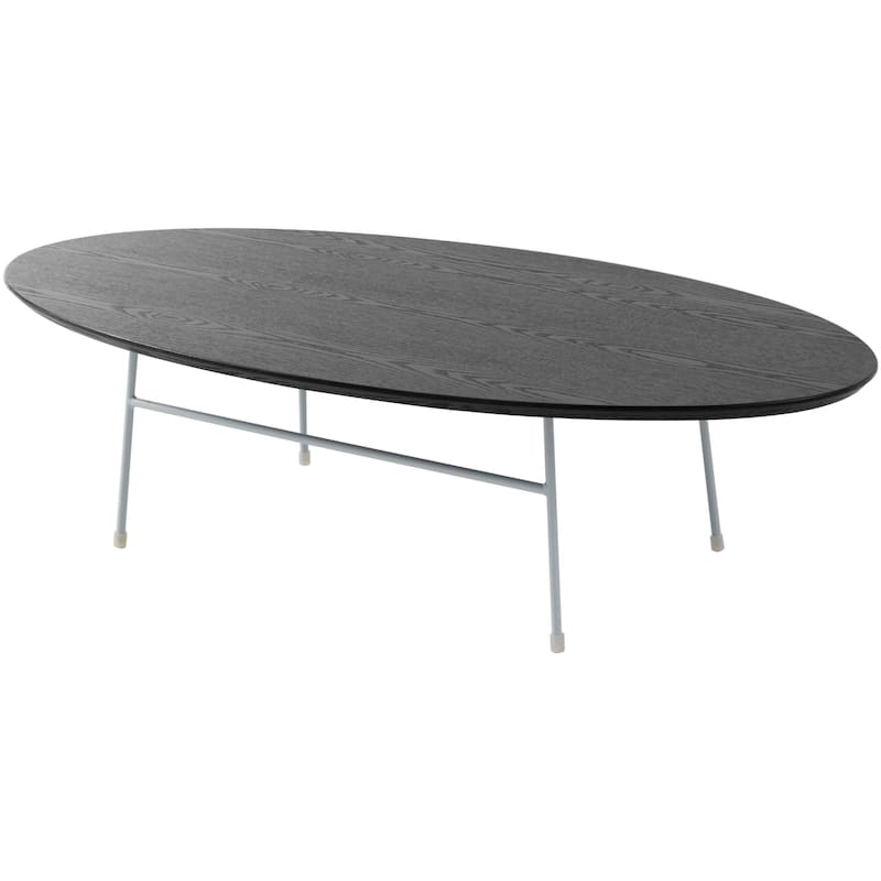 Rossmore Modern Oval Accent Coffee Table with White Powder Coated Steel Frame for Home Office Living Room Bedroom