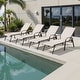 preview thumbnail 61 of 81, Outdoor Patio Lounger Aluminum Adjustable Chaise Lounge Chairs with Arms (Set of 2/4) - See Picture Beige, 4PCS