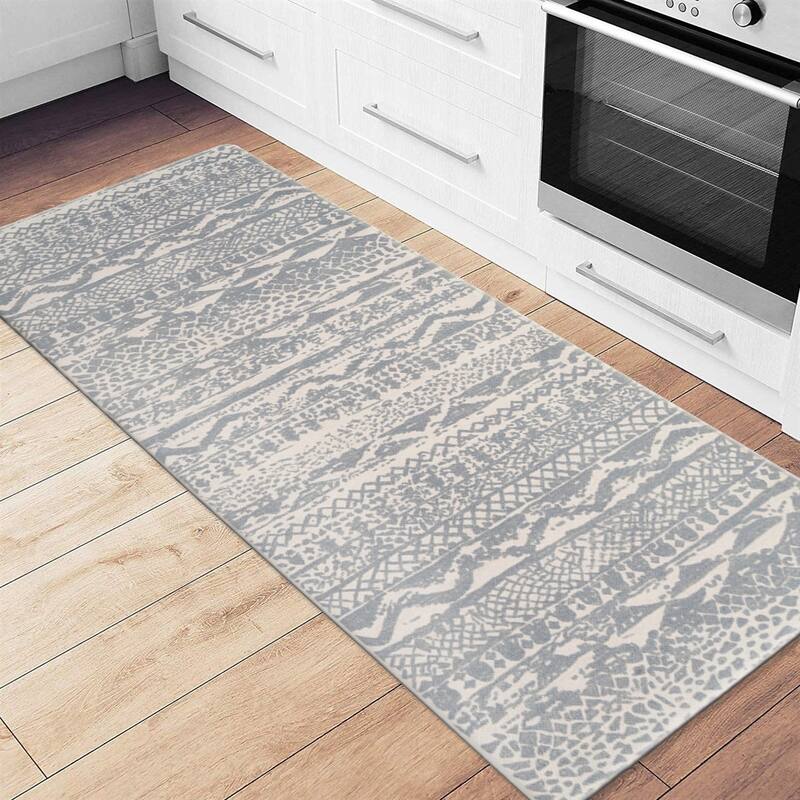 World Rug Gallery Distressed Boho Anti Fatigue Standing Mat - 18" x 47"
