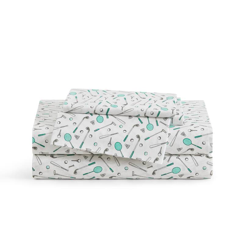 Tommy Bahama Cotton Printed Sheet Sets and Pillowcase Pairs - King - Tee Time
