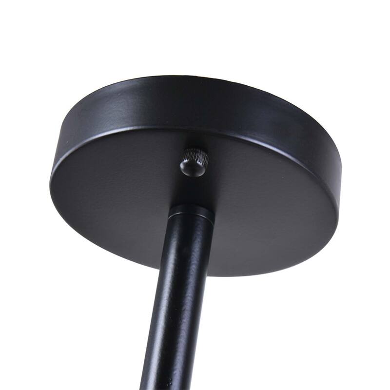 6-Light Modern Industrial Sputnik Metal Semi-Flush Mount Light