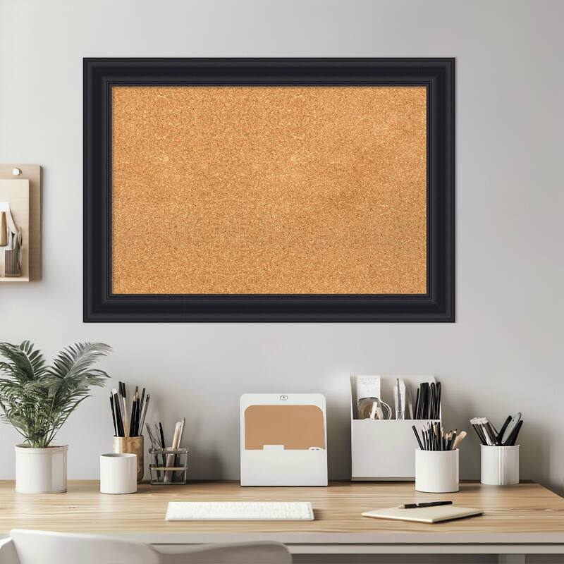 Dalat Black Framed Cork Board - Bulletin Board, Organization Board, Pin Board