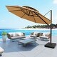 preview thumbnail 16 of 35, Luxury Patio Cantilever Umbrella with Round Double Top