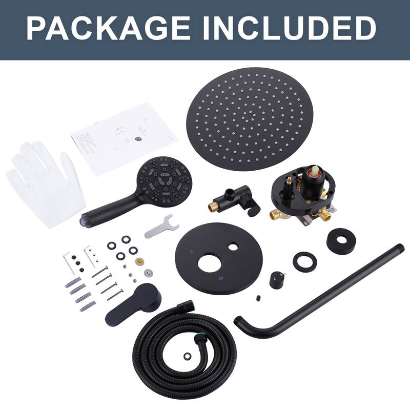 WOWOW Wall Mount 9-Spray Shower Faucet with Handshower