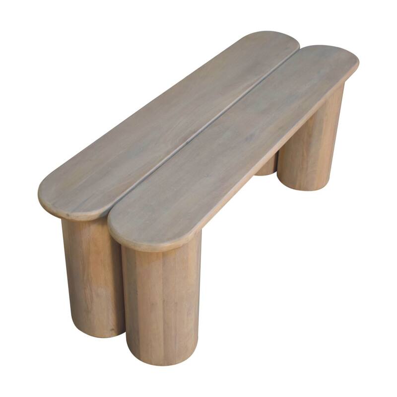 Artisan Furniture Solid Wood Twin Plank Marble Bench