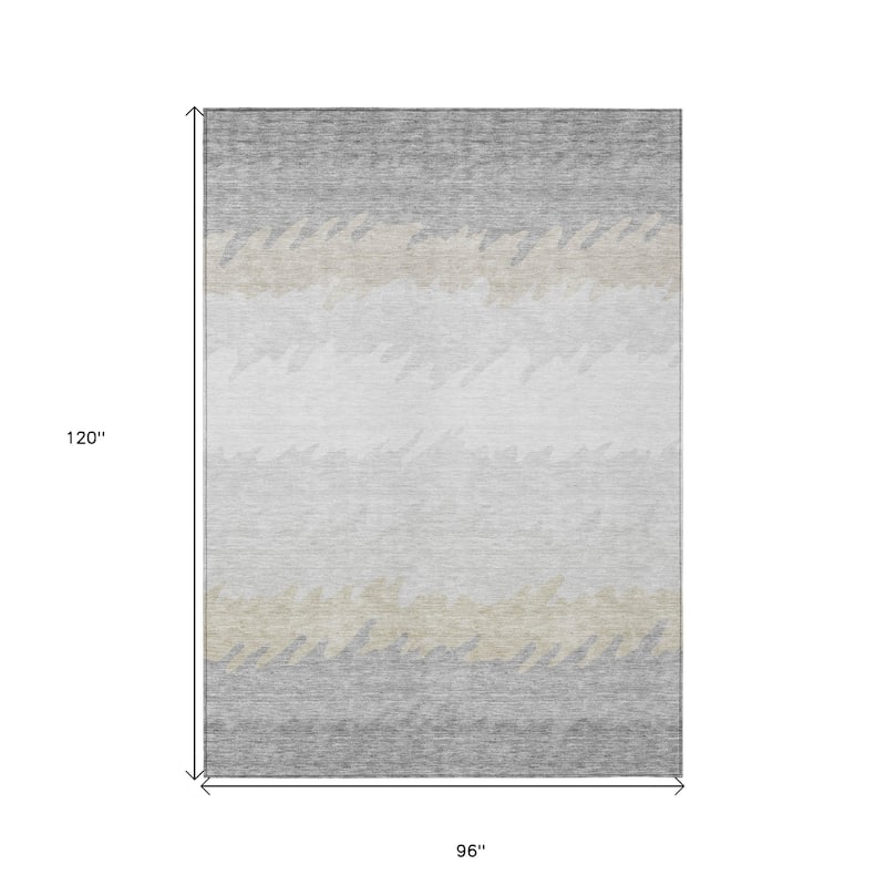 HomeRoots Striped Transitional Rectangle Outdoor Rug