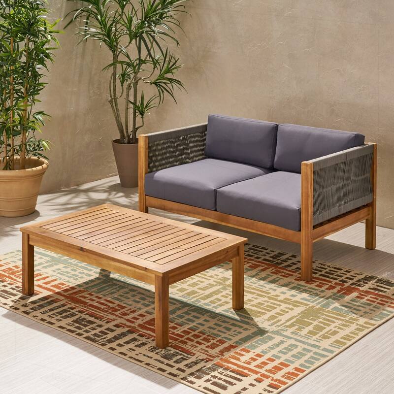 Stylish Outdoor Loveseat and Coffee Table Set for Relaxing Moments
