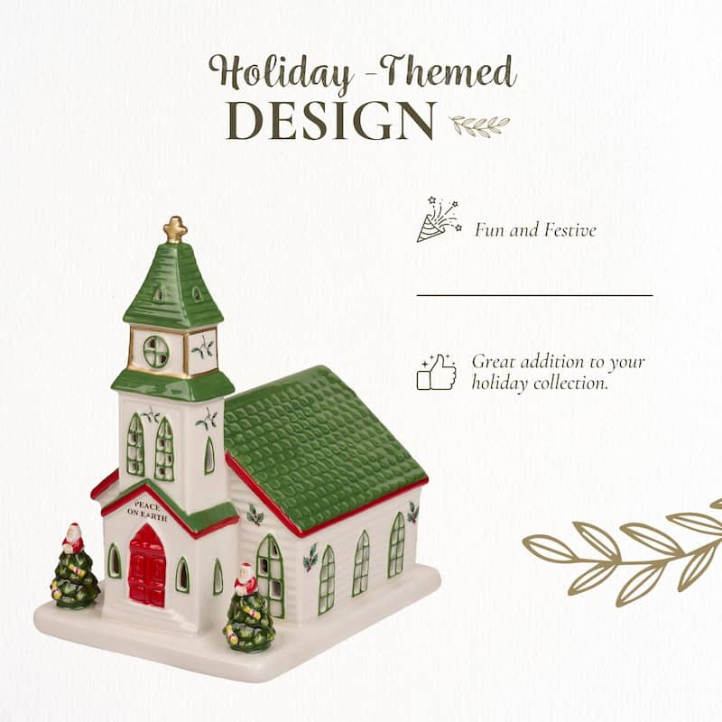Spode Christmas Tree Village Church - 5.75" L x 5" W x 6.5" H