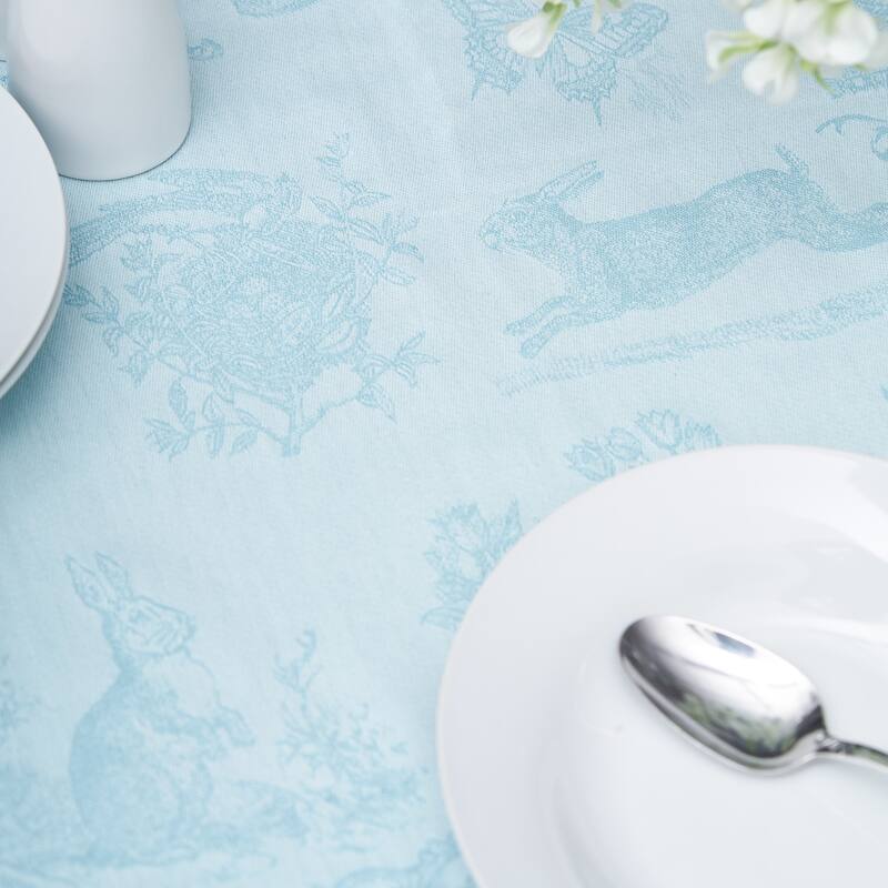 54" x 54" Rabbit Jacquard Easter Table Topper