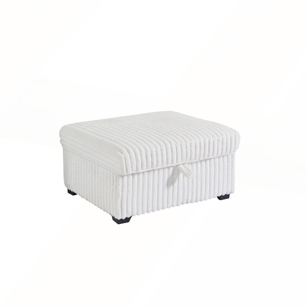 Living Room Square Tufted Upholstered Oversized Accent Ottoman with Storage