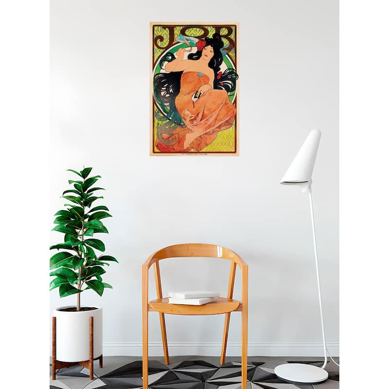 Job Yellow Alphonse Mucha Art Poster - 24 x 36 Inch