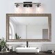 preview thumbnail 2 of 9, 22 in. 3-Light Natural Iron and Distressed Faux Wood Industrial Farmhouse Bathroom Vanity Light with Clear Glass Shades - 22"L