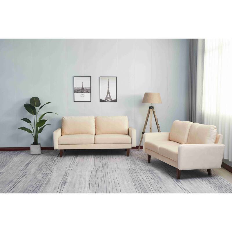 Velvet 2 Piece Loveseat and Sofa Living Room Set