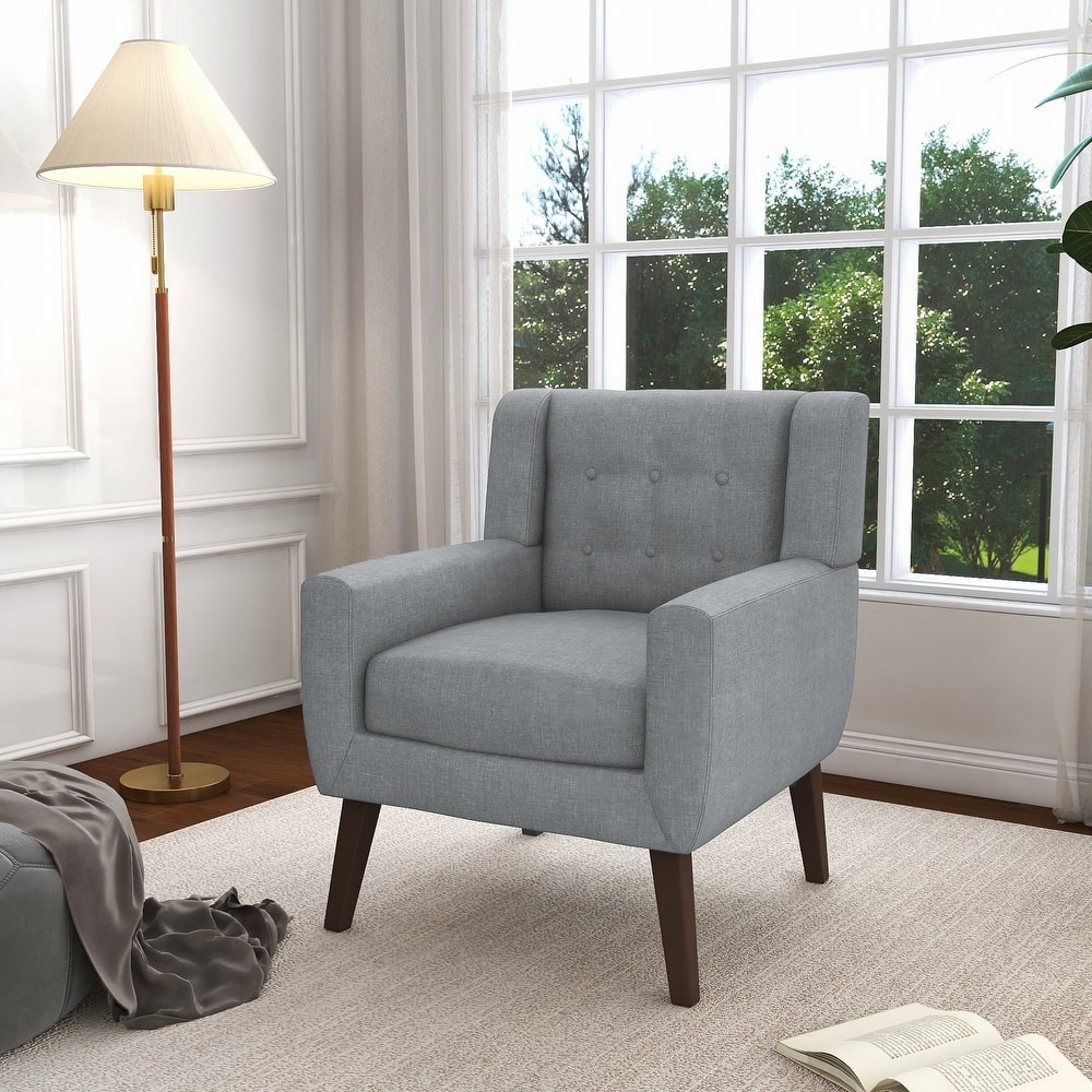 Cotton/ Linen Look Fabric Modern Accent Chair Armchair