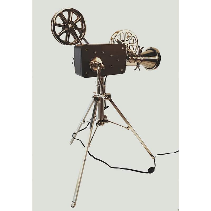 36-Inch Black Silver Tripod Floor Lamp with Metal Novelty Shade - 20" x 21" x 36"