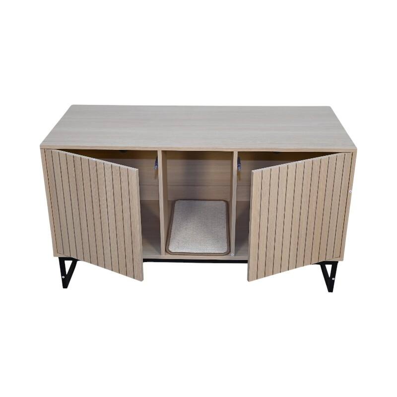 76.4 lbs Modern Wooden Cat House with Scratching Mat