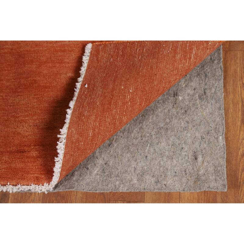 Orange Gabbeh Modern Foyer Rug Hand-Knotted Wool Carpet - 2'8"x 4'0"