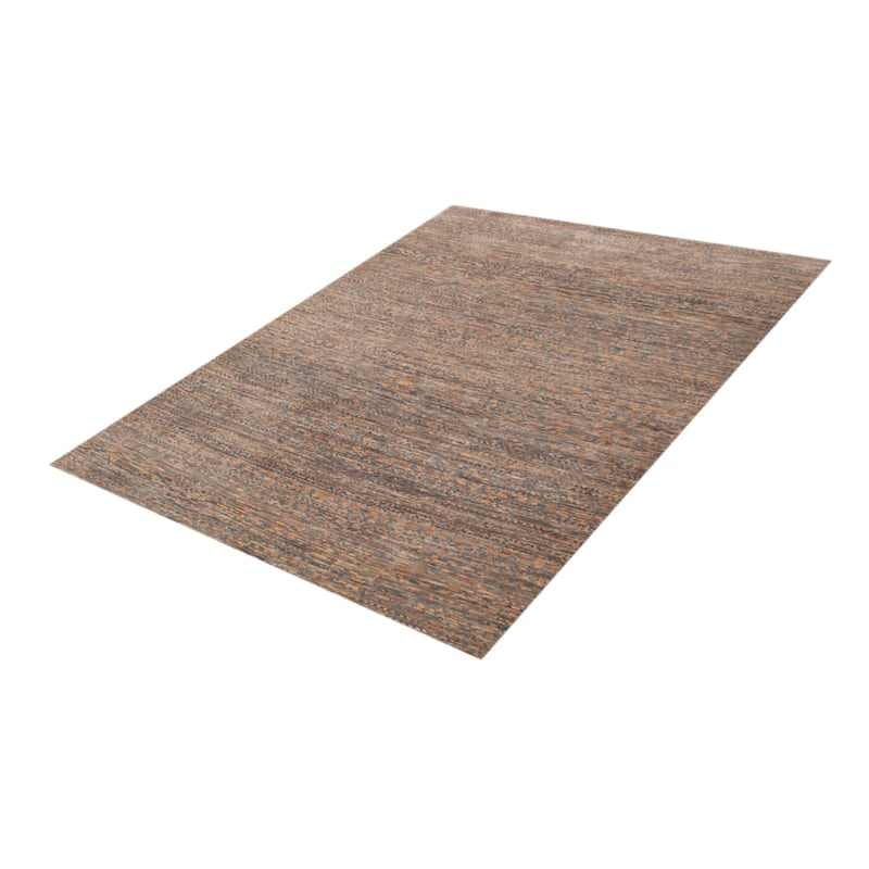 ECARPETGALLERY Hand-knotted Silk Shadow Tan Wool Rug - 6' 1" x 9'