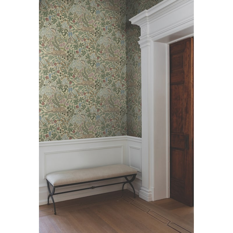 Rifle Paper Co. Safari Beige Jungle Toile Premium Peel + Stick Wallpaper