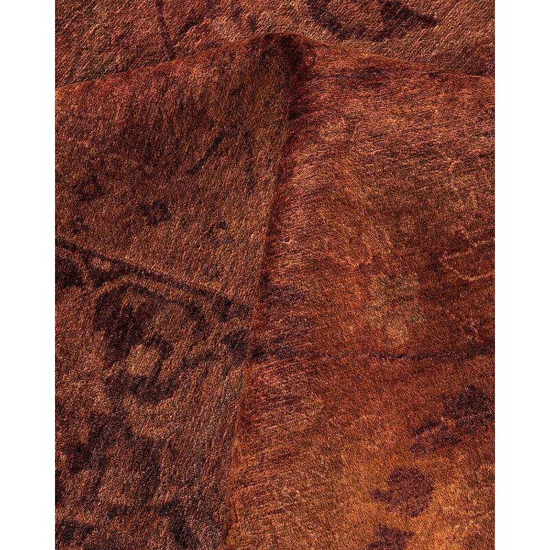 Overdyed, One-of-a-Kind Hand-Knotted Area Rug - Brown - 6' 1" x 9' 2"