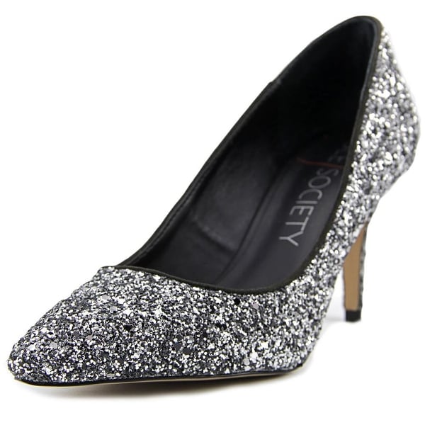 Sole Society Cahya Women Pointed Toe Synthetic Silver Heels