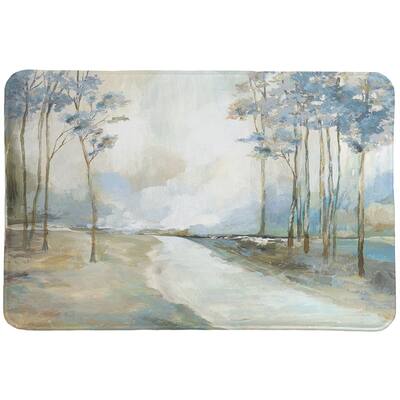 Laural Home Blue Path Home Memory Foam Rug 21x34