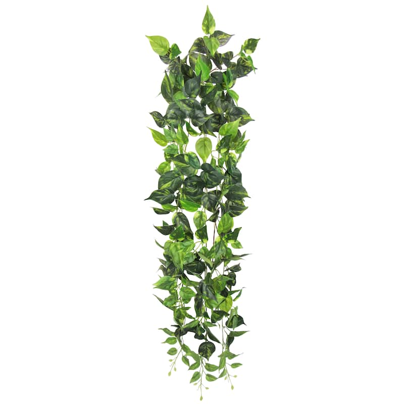 Artificial Pothos Ivy Leaf Vine Hanging Plant Greenery Foliage Bush 51in - 51" L x 12" W x 6" DP