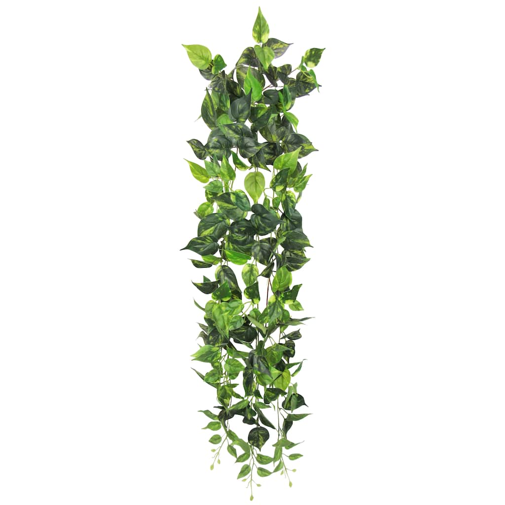 Artificial Pothos Ivy Leaf Vine Hanging Plant Greenery Foliage Bush 51in - 51" L x 12" W x 6" DP