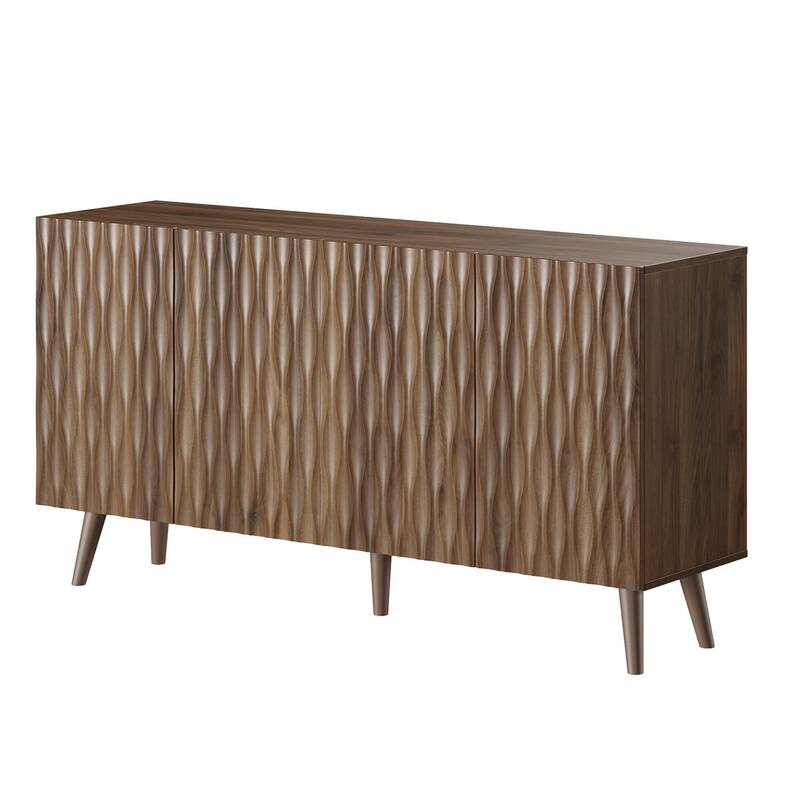 EROMMY 58" Accent Storage Cabinet with Adjustable Shelves, Sideboard Buffet with Doors for Living Room