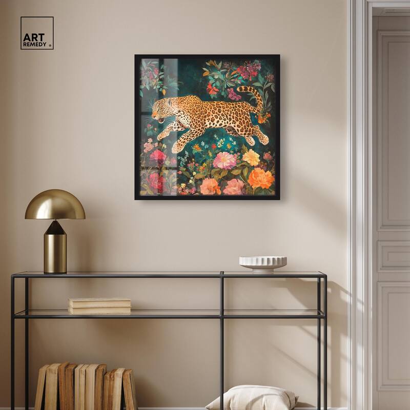Tigers and Blooms Shadowbox by Art Remedy