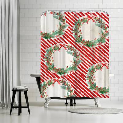 Wreath Ornate By PI Holiday Collection - Shower Curtain
